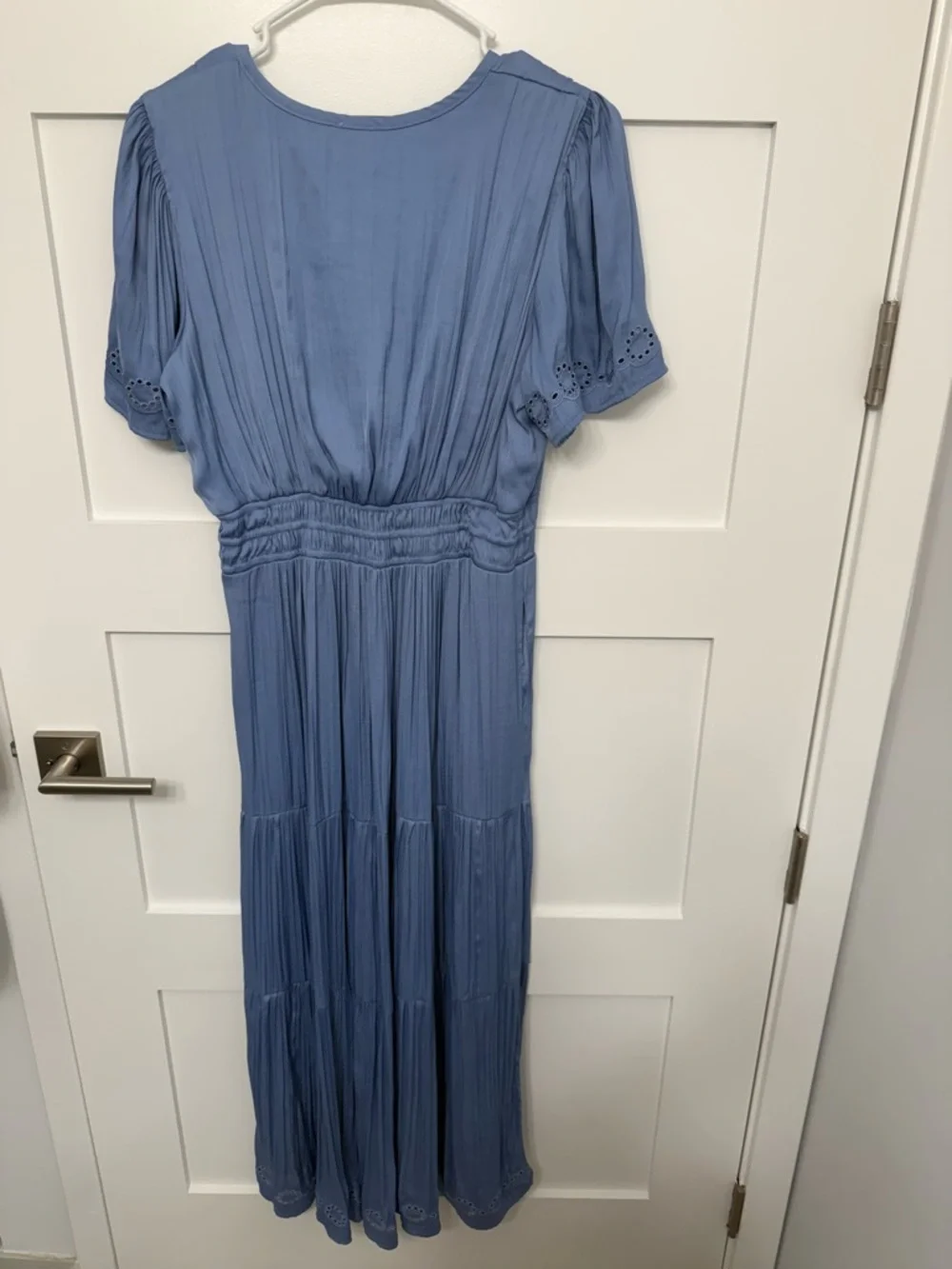 Joie Dusty Blue V-Neck Tiered Maxi Dress - Picture 3 of 3